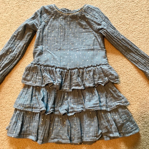 Blue Mini Boden long sleeve lined dress sz 4/5 - Picture 1 of 2